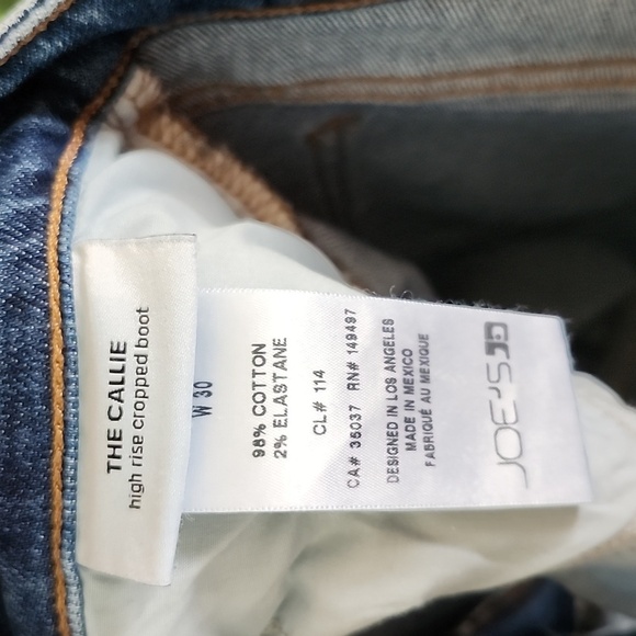Joe's jeans Callie high rise cropped boot cut jeans frayed hem fades 2 light hem - Picture 7 of 10